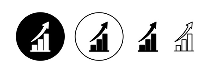Growing graph Icon vector for web and mobile app. Chart sign and symbol. diagram icon