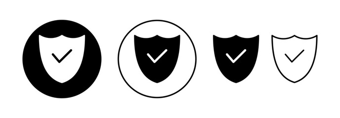Shield check mark icon vector for web and mobile app. Protection approve sign. Insurance icon