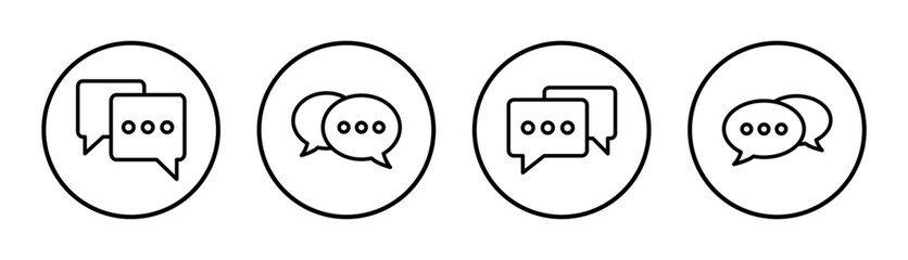 Chat icon set illustration. speech bubble sign and symbol. comment icon. message