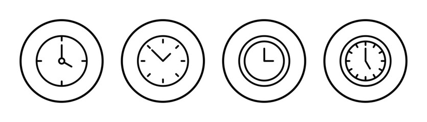 Clock icon set illustration. Time sign and symbol. watch icon