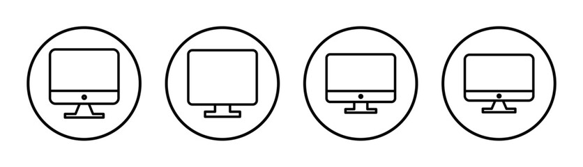 Computer icon set illustration. computer monitor sign and symbol