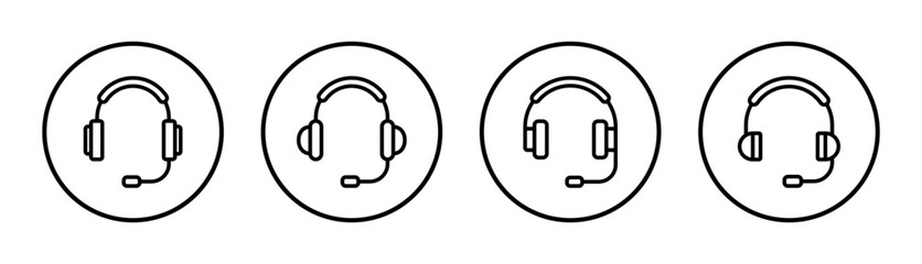 Headphone icon set illustration. Headphone sign and symbol
