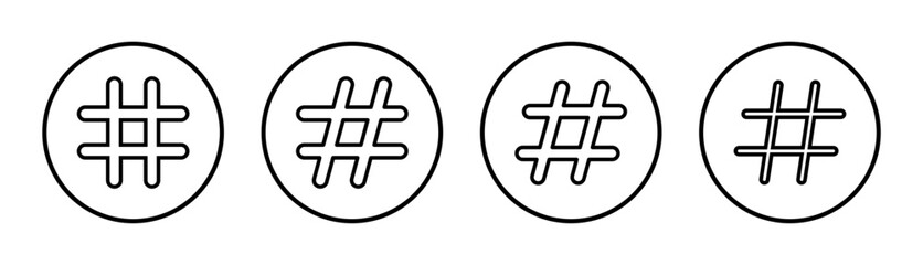Hashtag icon set illustration. hashtag sign and symbol