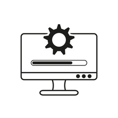 computer update system icon. Vector illustration. stock image.