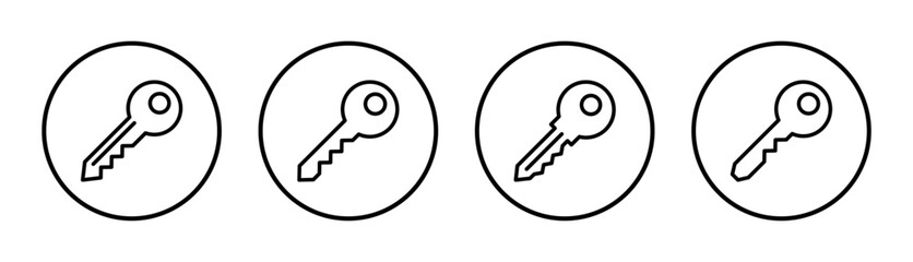 Key icon set illustration. Key sign and symbol.