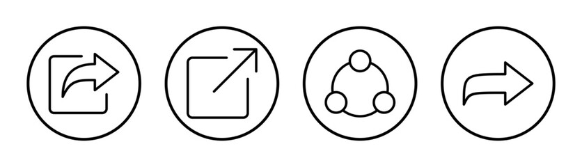 Share icon set illustration. Sharing sign and symbol