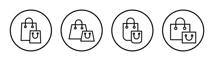 Shopping bag icon set illustration. shopping sign and symbol