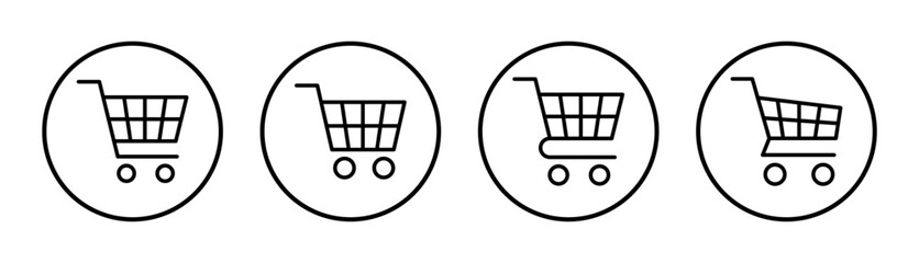 Shopping icon set illustration. Shopping cart sign and symbol. Trolley icon