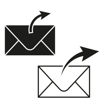 Sending email. envelope, arrow icon. Vector illustration. stock image.