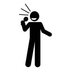 silhouette of a person with a microphone / "stand up comedy" icon
