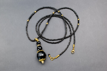 Unique gemstone necklace, handmade jewelry concept, promotional photo for an online jewelry store