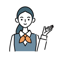 案内・説明をする女性のイラスト