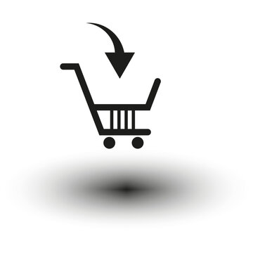 Shopping Icon Shopping trolley. Vector illustration. stock image.