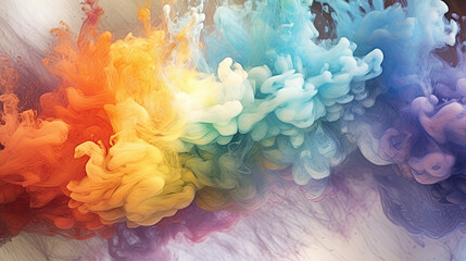 Fototapeta premium Watercolor Smoke Textured Background Colorful Pastel Illustration Generative AI