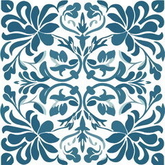 Traditional Talavera ornamental pattern. Seamless abstract pattern from tiles. Azulejos tiles patchwork. Portuguese and Spain decor. Mediterranean porcelain pottery.