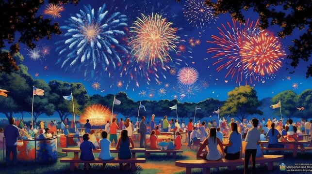 vibrant 4th of July celebration - Powered by Adobe