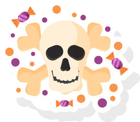 Skull Sticker Vector Illustration