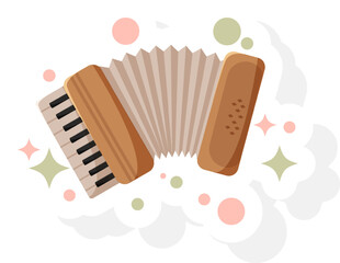 Accordion Sticker Vector Illustration
