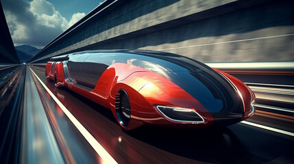 Fototapeta premium Generative AI, Journey to Tomorrow, Futuristic transportation