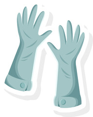 Long Gloves Sticker Vector Illustration