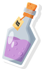 Witch Potion Sticker Vector Illustration