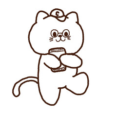 Cat hand drawn 