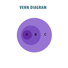 Fototapeta premium Venn diagram template flat style illustration