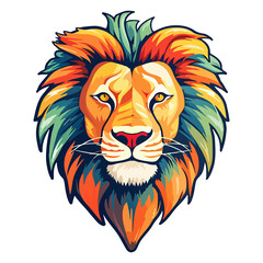 Plakat Lion Head Logo mascot wildlife animal illustration