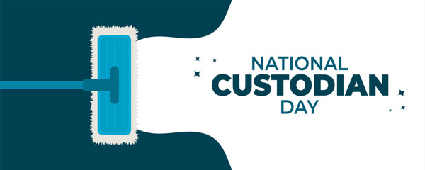 National Custodian Day on 02 October Banner Background. Horizontal Banner Template Design. Vector Illustration