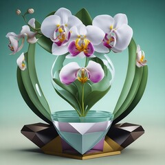 arreglo floral orquidea vector