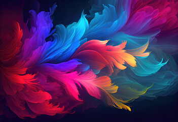 Wispy Colorful Abstract Vibrant Background Wallpaper Design Artistic Smoky Organic Science Whimsical AI