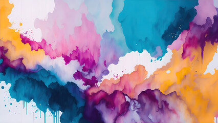 Abstract colorful watercolor background. AI Generative