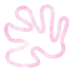 Pink Watercolor Outline Abstract Shapes