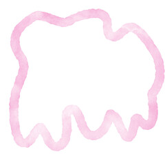 Pink Watercolor Outline Abstract Shapes