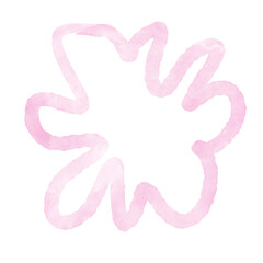 Obraz premium Pink Watercolor Outline Abstract Shapes