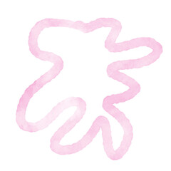 Pink Watercolor Outline Abstract Shapes