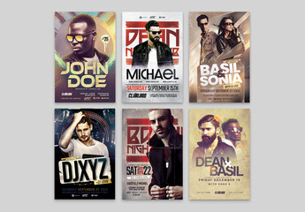 Club Flyer Template Layouts for DJ Music Nightclub Events