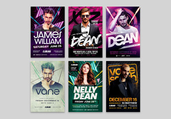 DJ Club Flyer Layouts for Nightclubs Music Events