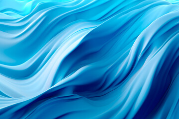 Obraz premium Blue abstract waves background, with copyspace. Generative AI