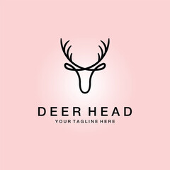 deer head logo line art design