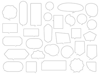 黒フチ 白塗り 吹き出しセット6