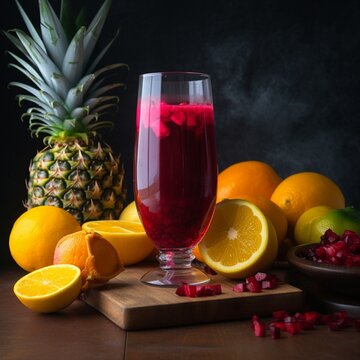 Bright and refreshing Zobo with fresh fruit