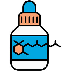 Retinol Icon. Anti Aging Wrinkle Serum Symbol Stock Illustration. Vector Filled Line Icons For UI Web Design And Presentation