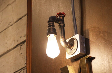 Edison light bulb industrial style.