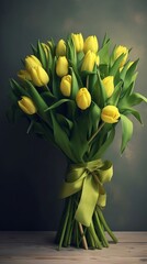 Beautiful Fresh Yellow Tulips