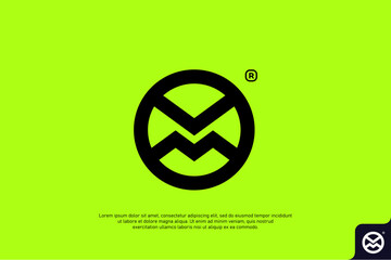 Letter VM logo icon with circle shape