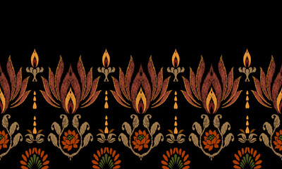 Ikat Seamless Pattern tribal art Embroidery, Ikat stripe Digital textile Asian Design for Prints Fabric saree Mughal Swaths texture Kurti Kurtis Kurtas, Motif Batik