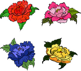 Symbol of Japanese illustration isolated on white background.doodle line art for sticker.Traditional Japanese culture for printing on wallpaper and backdrop.