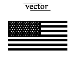 Black and White USA Flag Vector Isolated On White Background. American Flag illustration on white background..eps