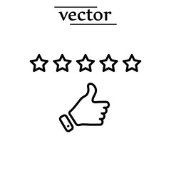 Customer rating icon, Five star rating icon, vector illustration on white background..eps